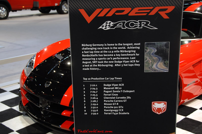 2009 Dodge Viper ACR - You're looking at Dodge's answer to the Porsche 911 GT3 RS or Lotus Exige, a road car you can drive to the track, hot lap all day, and drive back home, tires, brakes, and ego intact. The Viper ACR is raw. It's wired. And it's probably the best weekend racer yet from Detroit.