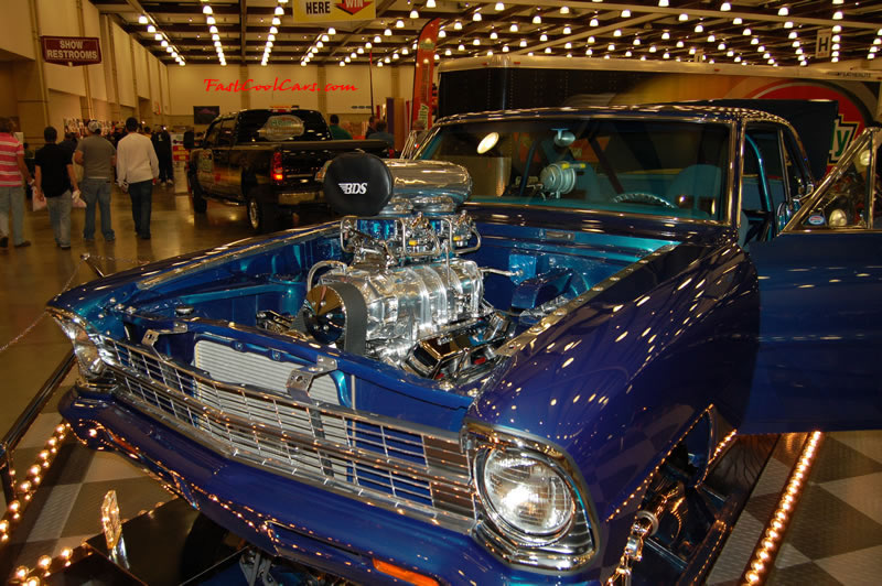 The 2009 World of Wheels Show in Chattanooga, Tennessee. On Jan. 9th,10, & 11th, Pictures by Ron Landry. That is one big Blower, and a sweet paint job.