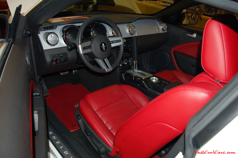 The 2009 World of Wheels Show in Chattanooga, Tennessee. On Jan. 9th,10, & 11th, Pictures by Ron Landry. The interior of the Ford Mustang Shelby CS6 with sweet red leather interior.