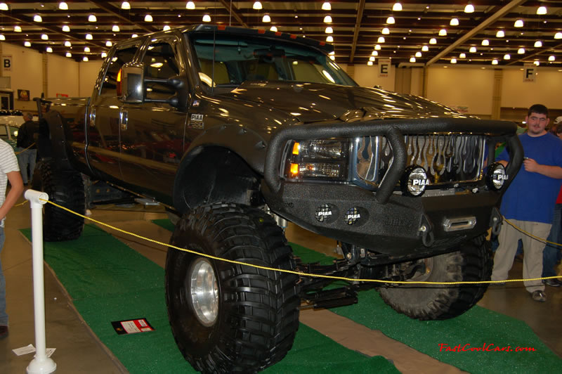 The 2009 World of Wheels Show in Chattanooga, Tennessee. On Jan. 9th,10, & 11th, Pictures by Ron Landry. Large Ford 4x4 truck with heavy duty suspension upgrades done.