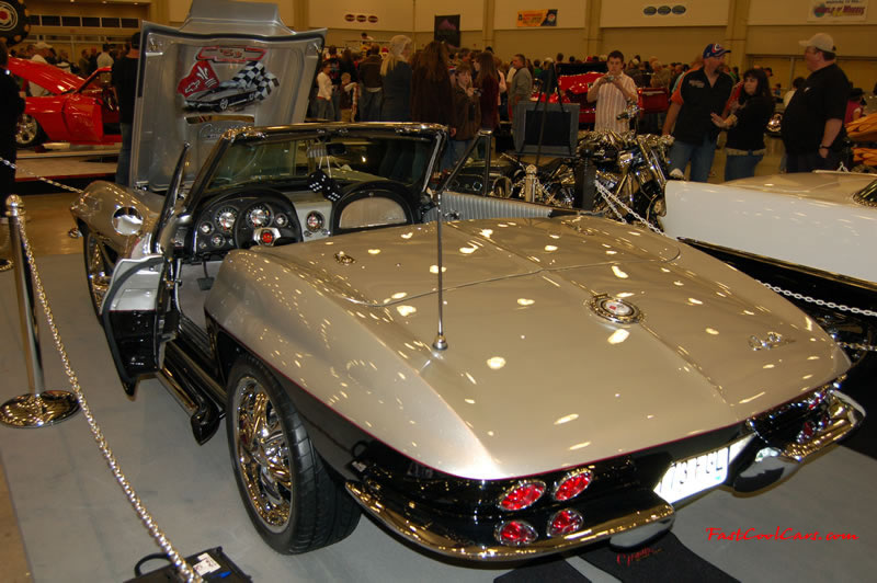 The 2009 World of Wheels Show in Chattanooga, Tennessee. On Jan. 9th,10, & 11th, Pictures by Ron Landry. Nice wheels and tires on this 1963 Chevy Corvette.