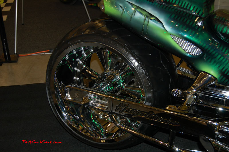 The 2009 World of Wheels Show in Chattanooga, Tennessee. On Jan. 9th,10, & 11th, Pictures by Ron Landry. What a custom wheel, that is so cool, and look at that big tire.
