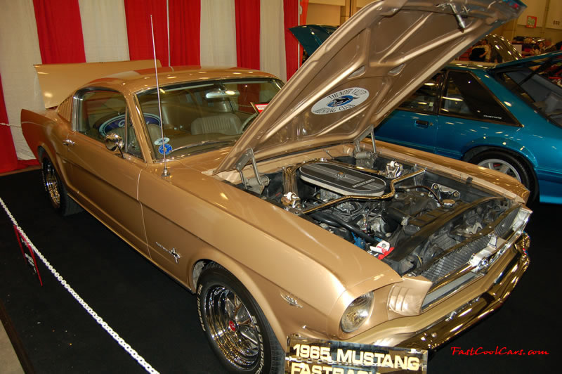 The 2009 World of Wheels Show in Chattanooga, Tennessee. On Jan. 9th,10, & 11th, Pictures by Ron Landry. Nice gold color on this awesome Ford Mustang 2+2 model.