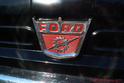 1960 Ford F-100 Pick-up, close up of original hood emblem