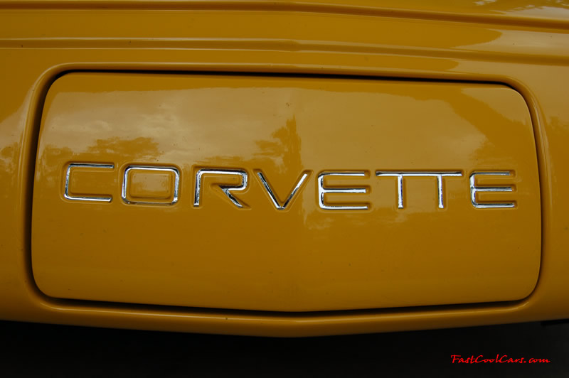 1994 Competition Yellow Chevrolet Corvette, 383 stroker LT1, 6 speed. New chrome decals in the front bumper letter inserts.
