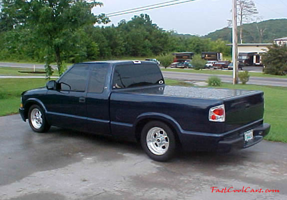 2000 Chevy s10 left rear angle view very dark tinted windows