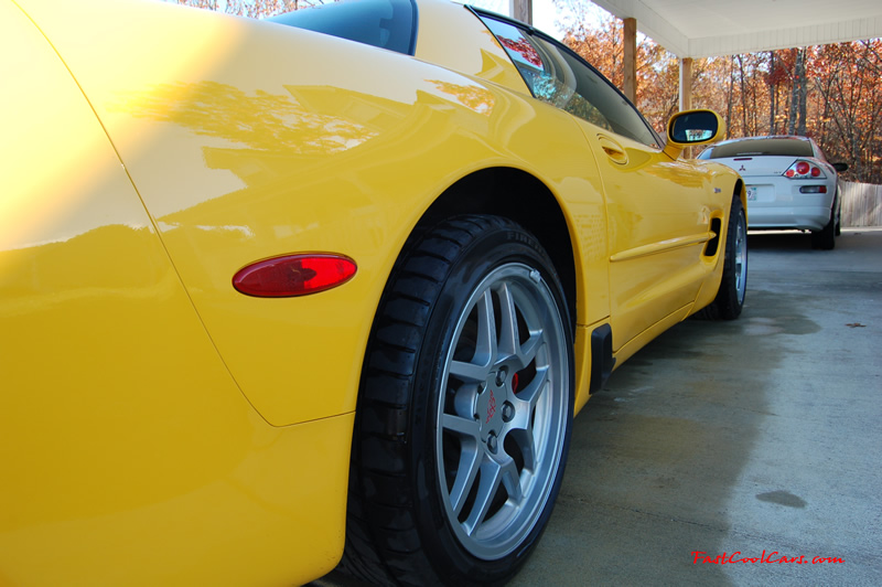 2002 Millennium Yellow Z06 Corvette - 405 HP Stock, at new home in Cleveland, Tennessee, striaght as an arrow.