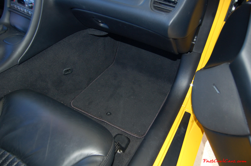 2002 Millennium Yellow Z06 Corvette - 405 HP Stock, at new home in Cleveland, Tennessee, original floor mats before clean up.
