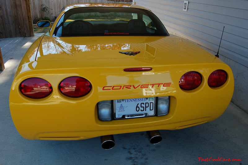 2002 Millennium Yellow Z06 Corvette - 405 HP Stock, at new home in Cleveland, Tennessee, with new red gel letter inserts