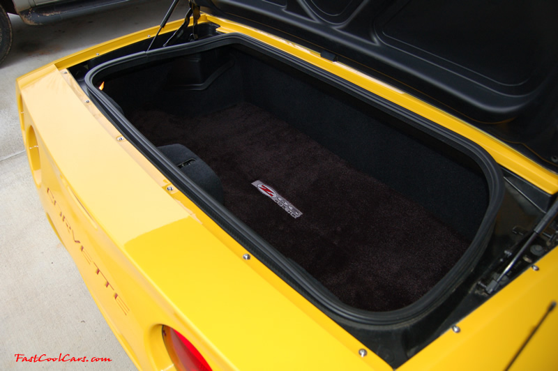 2002 Millennium Yellow Z06 Corvette - 405 HP Stock, at new home in Cleveland, Tennessee, with new Lloyds trunk carpet insert