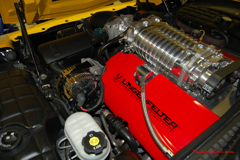 2002 Millennium Yellow supercharged & methanol injected Z06 Corvette, with many modifications, over 50 grand invested in the past 2+ years, for sale $38,000 what a deal. Back of the chrome alternator.