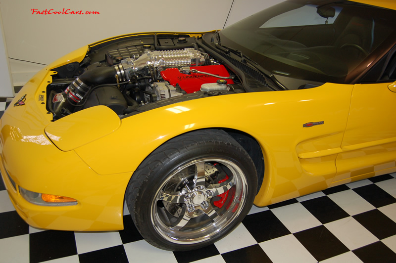 2002 Millennium Yellow supercharged & methanol injected Z06 Corvette, with many modifications, over 50 grand invested in the past 2+ years, for sale $38,000 what a deal. Back from the Blower install.