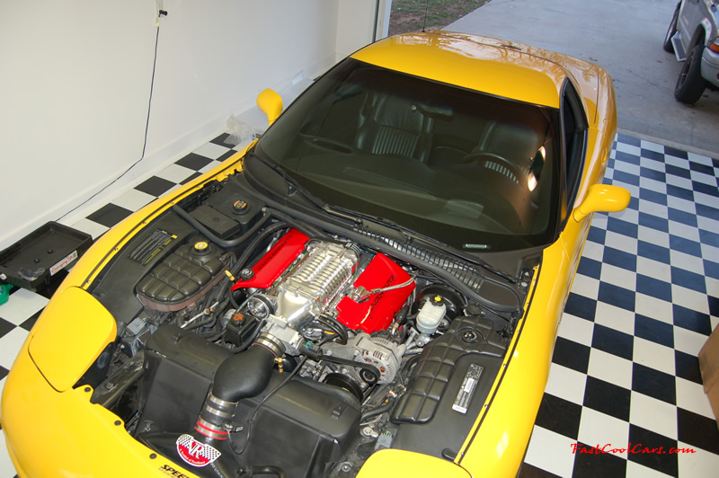 2002 Millennium Yellow supercharged & methanol injected Z06 Corvette, with many modifications, over 50 grand invested in the past 2+ years, for sale $38,000 what a deal. Drove without a hood a few times.
