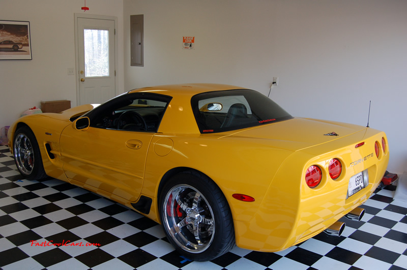 2002 Millennium Yellow supercharged & methanol injected Z06 Corvette, with many modifications, over 50 grand invested in the past 2+ years, for sale $38,000 what a deal. LED rear tail lights.