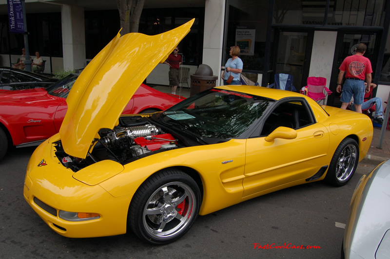 2002 Millennium Yellow supercharged & methanol injected Z06 Corvette, with many modifications, over 50 grand invested in the past 2+ years, for sale $38,000 what a deal. Local car show here in Cleveland, TN
