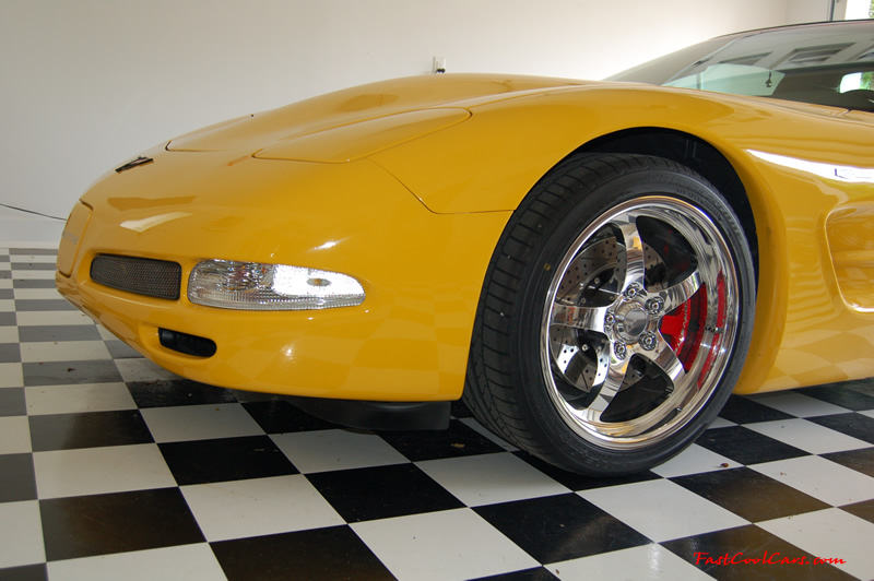 2002 Millennium Yellow supercharged & methanol injected Z06 Corvette, with many modifications, over 50 grand invested in the past 2+ years, for sale $38,000 what a deal. Clear front corner lens.