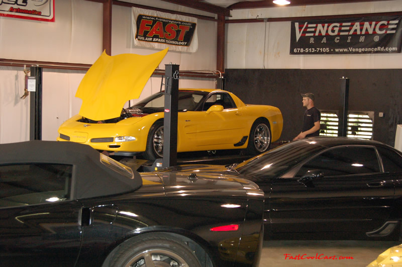 2002 Millennium Yellow supercharged & methanol injected Z06 Corvette, with many modifications, over 50 grand invested in the past 2+ years, for sale $38,000 what a deal. On the dyno at Vengeance Racing.
