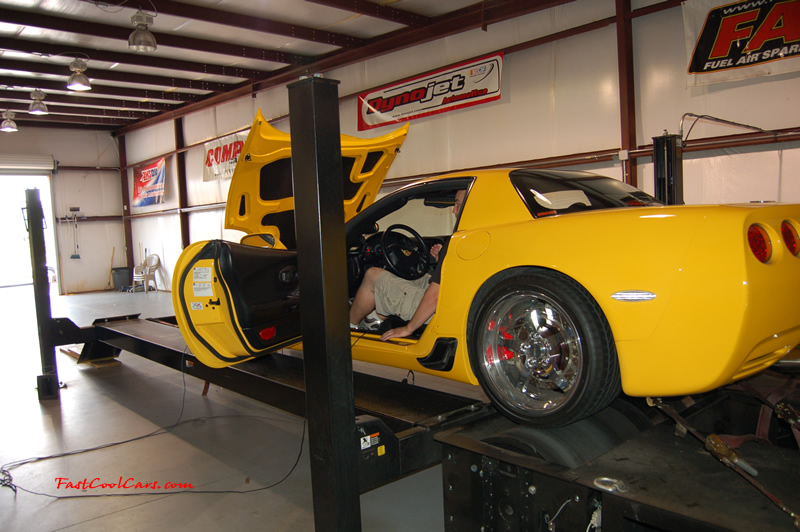 2002 Millennium Yellow supercharged & methanol injected Z06 Corvette, with many modifications, over 50 grand invested in the past 2+ years, for sale $38,000 what a deal. Making another pull on the dyno.