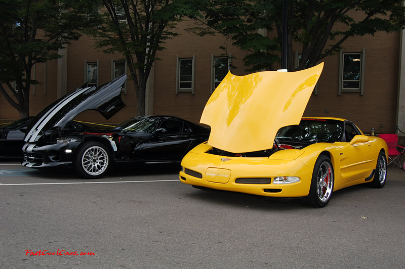 2002 Millennium Yellow supercharged & methanol injected Z06 Corvette, with many modifications, over 50 grand invested in the past 2+ years, for sale $38,000 what a deal. And a Viper..