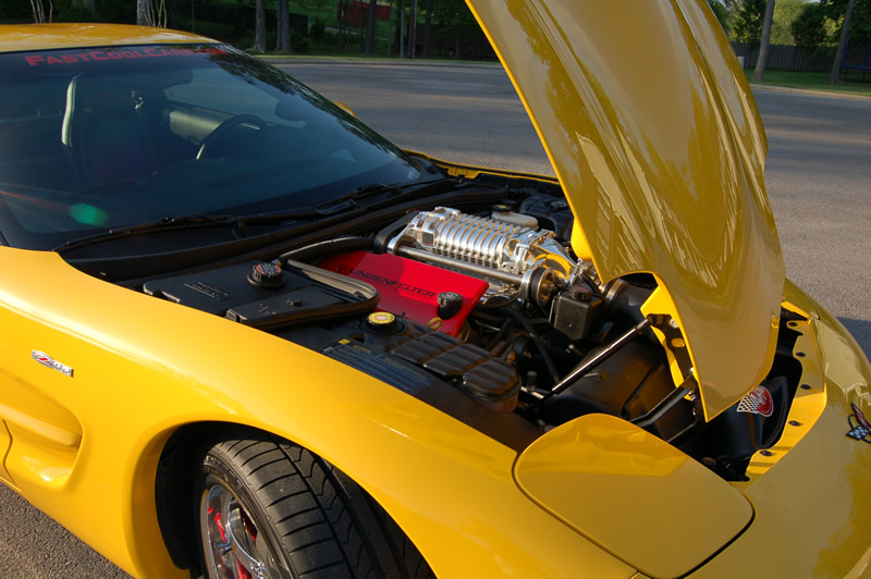 2002 Millennium Yellow supercharged & methanol injected Z06 Corvette, with many modifications, over 50 grand invested in the past 2+ years, for sale $38,000 what a deal. 555 HP | 565TQ - Polished blower, nice wide front tires too, 275/35/18's