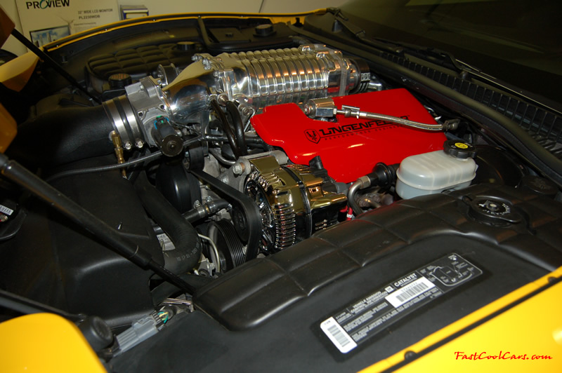 2002 Millennium Yellow supercharged & methanol injected Z06 Corvette, with many modifications, over 50 grand invested in the past 2+ years, for sale $38,000 what a deal. 555 HP | 565TQ - Polished blower, check out that chrome alt.