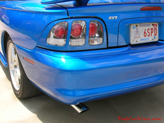 1998 Mustang Cobra Convertible - 1 of 223 - Electric blue, with chrome tail lights