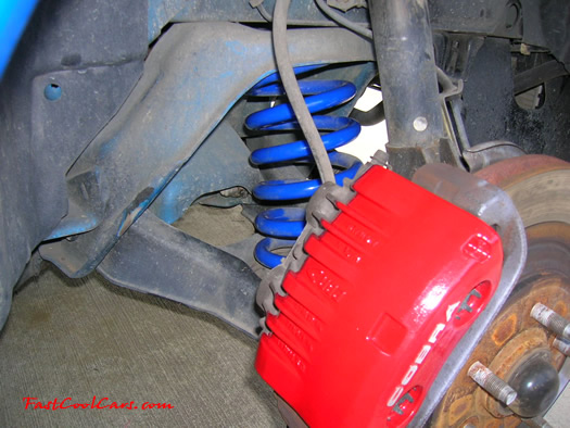 Eibach lowering springs on 1998 Cobra convertible, with painted calipers.