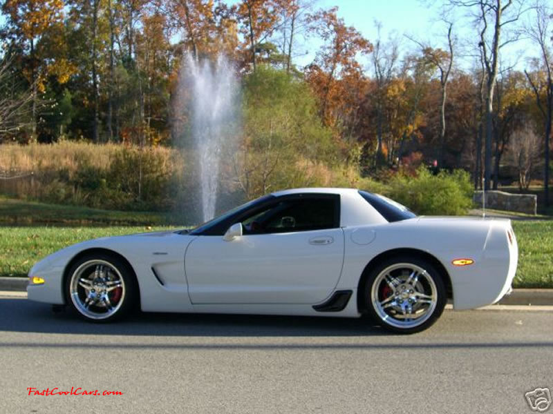 C5 Chevrolet Z06 Corvette 2001 - 2004, 385 to 405 horsepower, Aluminum block and heads LS6, all with 6 speeds.  America's sport car, in rare white, only available in 2001, also a sweet set of CCW SP505 wheels.