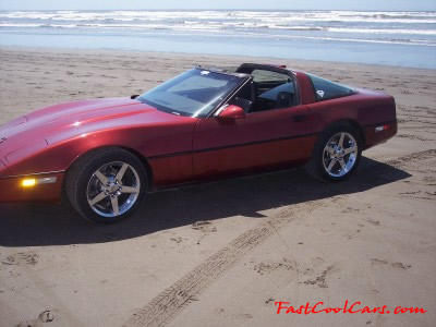 1987 Chevrolet Corvette with C6 polished Corvette wheels, and many more modifications.