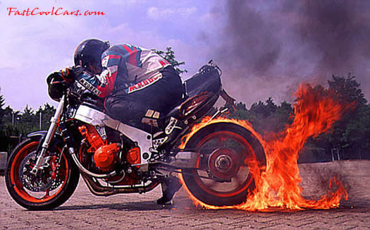 Motorcycle blistering the tire...really