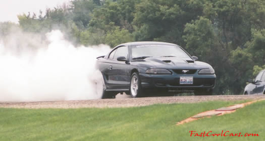 S281 Ford Mustang blistering the tires