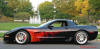 rvette 2001 - 2004, 385 to 405 horsepower, Aluminum block and heads LS6, all with 6 speeds.  America's sport car in Black paint, with the most amazing flame paint job ever..