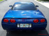 C5 Chevrolet Z06 Corvette 2001 - 2004, 385 to 405 horsepower, Aluminum block and heads LS6, all with 6 speeds.  America's sport car in Electron Blue, rear view.
