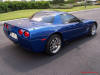 C5 Chevrolet Z06 Corvette 2001 - 2004, 385 to 405 horsepower, Aluminum block and heads LS6, all with 6 speeds.  America's sport car in Electron Blue, right rear angle view.