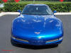 C5 Chevrolet Z06 Corvette 2001 - 2004, 385 to 405 horsepower, Aluminum block and heads LS6, all with 6 speeds.  America's sport car in Electron Blue, front view.