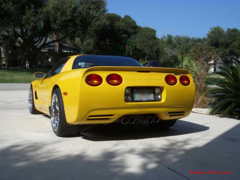 C5 Chevrolet Z06 Corvette 2001 - 2004, 385 to 405 horsepower, Aluminum block and heads LS6, all with 6 speeds.  America's sport car in Millennium Yellow, with awesome aftermarket hood, and CCW SP500 polished aluminum wheels.