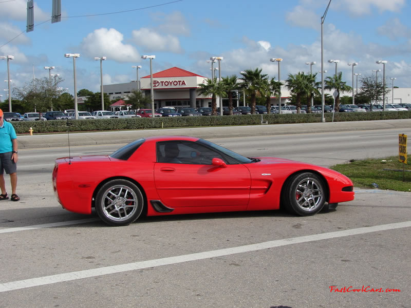 C5 Chevrolet Z06 Corvette 2001 - 2004, 385 to 405 horsepower, Aluminum block and heads LS6, all with 6 speeds.  America's sport car, with chrome rims.
