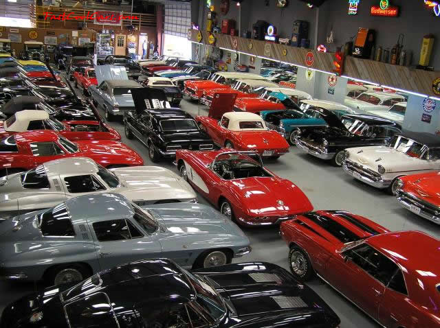 A very large General Motors car collection. Corvettes, Z06, Stingray, Coupe. Chevy Imapla's, Camaro's, Bel Air's, even a high performance boat.
