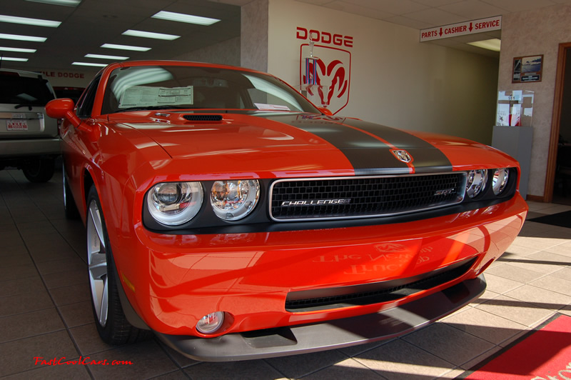 2009 Dodge Challenger SRT8 - 6.1 Hemi with 425HP, and this one is a 6 speed Great view point for a picture.