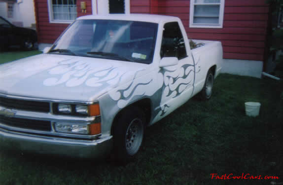 1989 Chevrolet pick up custom flame job. For sale $2500. *SOLD*