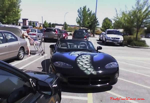 Very Fast Cool Exotic Supercar, Dodge Viper, with custom painted Viper on the hood.