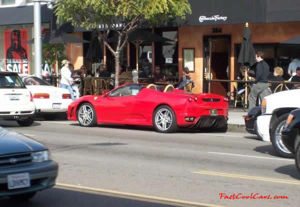 Very Fast Cool Exotic Supercar, red Ferrari convertible
