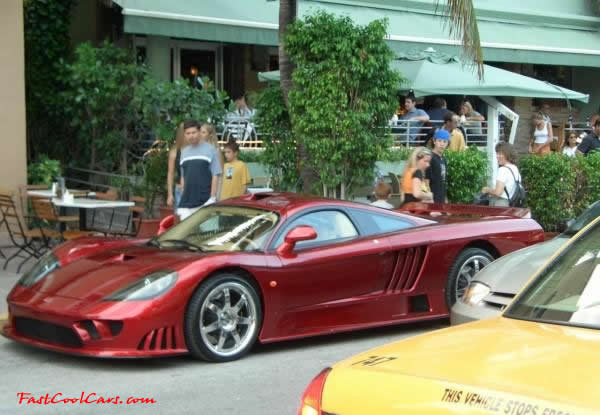 Very Fast Cool Exotic Supercar, Ford Saleen S7, with chrome wheels.
