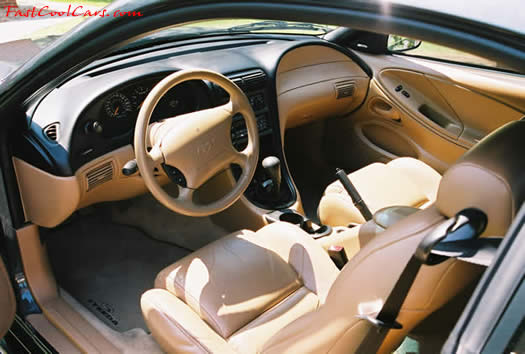 1998 Ford Mustang GT drivers side interior view, very clean - fastcoolcars.com
