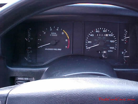 1991 Ford LX Mustang coupe - 5.0 H.O. - 5 Speed 140 mph speedo