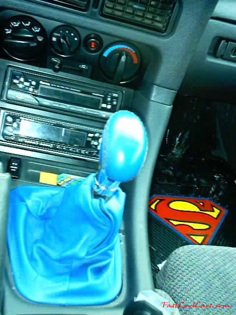 1992 Dodge Stealth interior picture, with superman floor mats, and MOMO shifter.