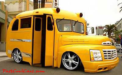 Lowriders that have been lowered, dropped, slammed, and scraping. Low rider school bus.