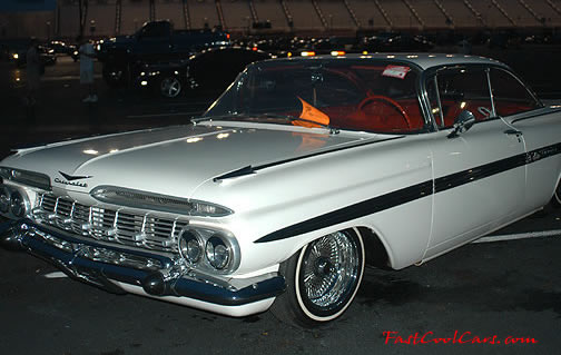 Lowriders that have been lowered, dropped, slammed, and scraping, using many different modifications. Classic