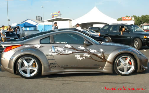 Lowriders that have been lowered, dropped, slammed, and scraping. 350z