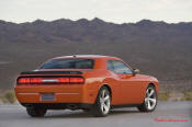 New Dodge Challenger, 6.1 V8 Hemi, 425 crank horsepower, 420 crank foot pounds of torque. SRT8, great looking rear view.